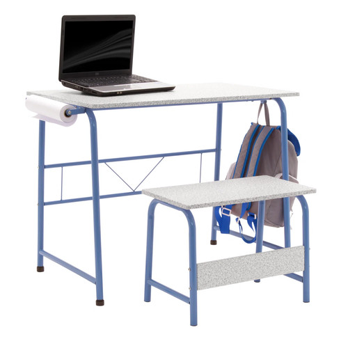 Blue spatter gray writing - gray,
